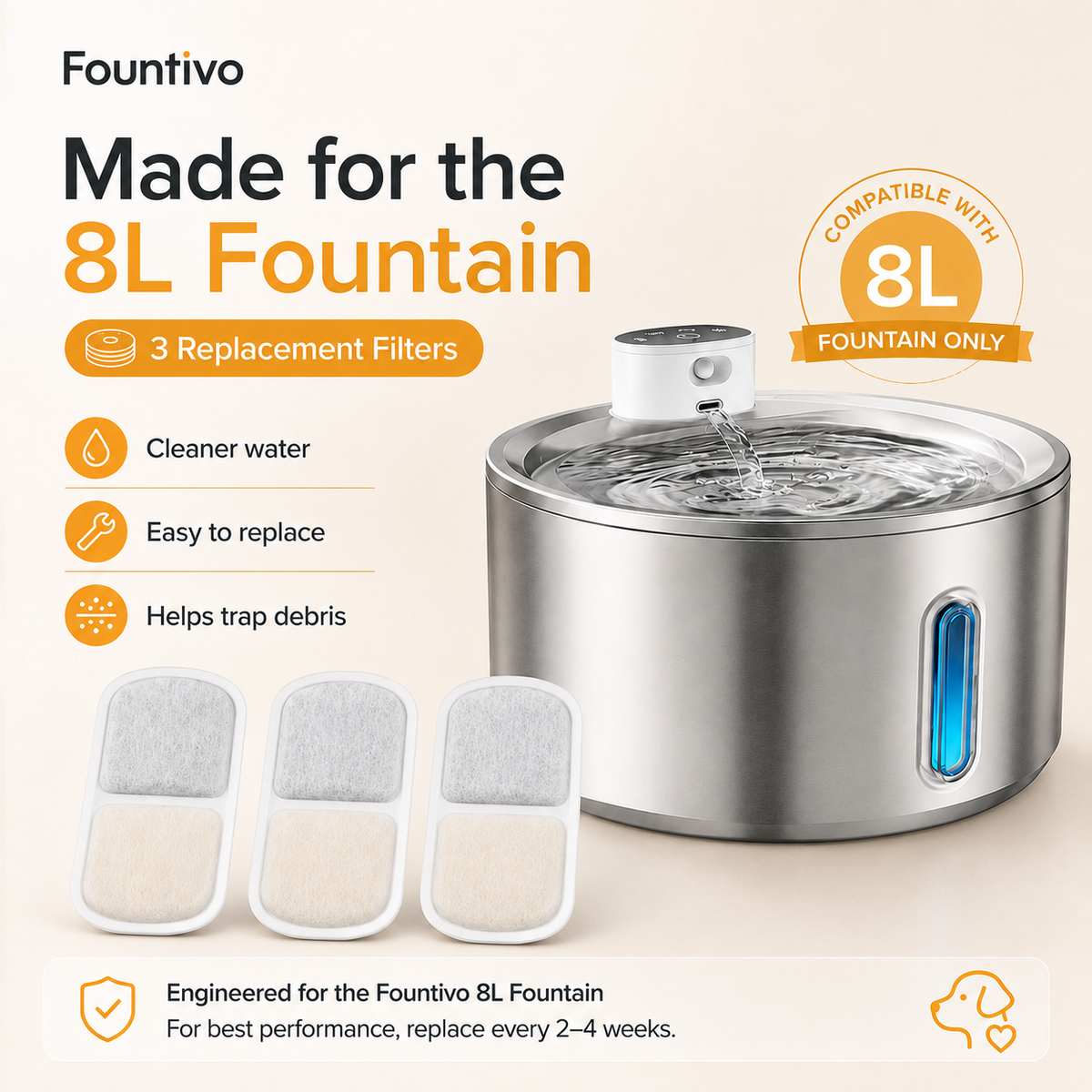 Fountivo™ Fountain Filters 8L