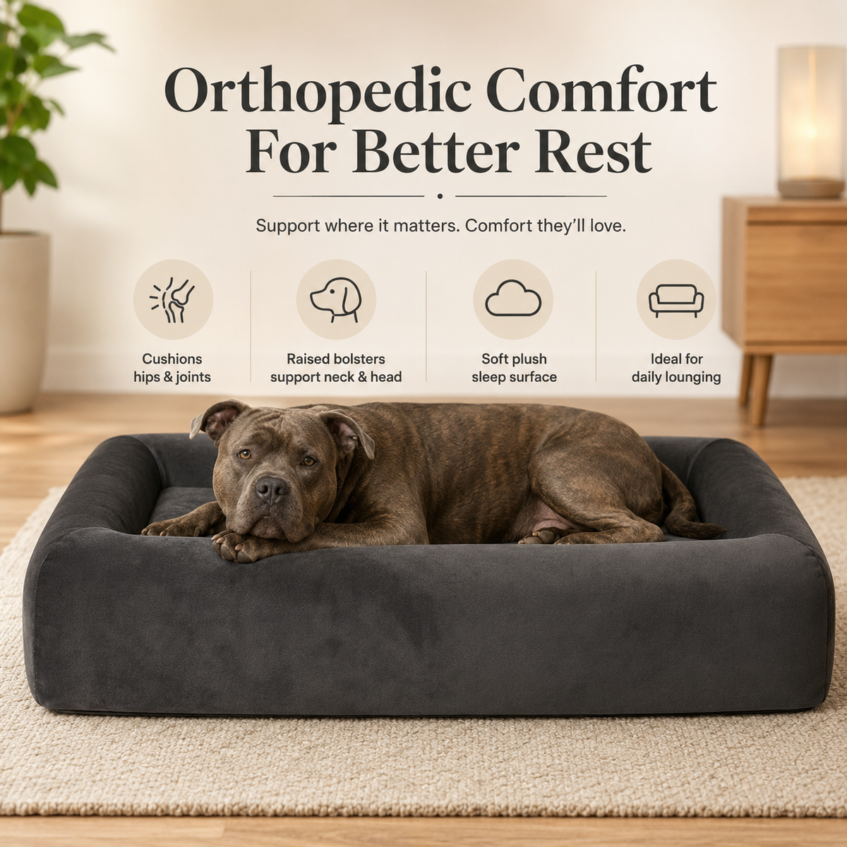 Premium Orthopedic Memory Foam Dog Bed