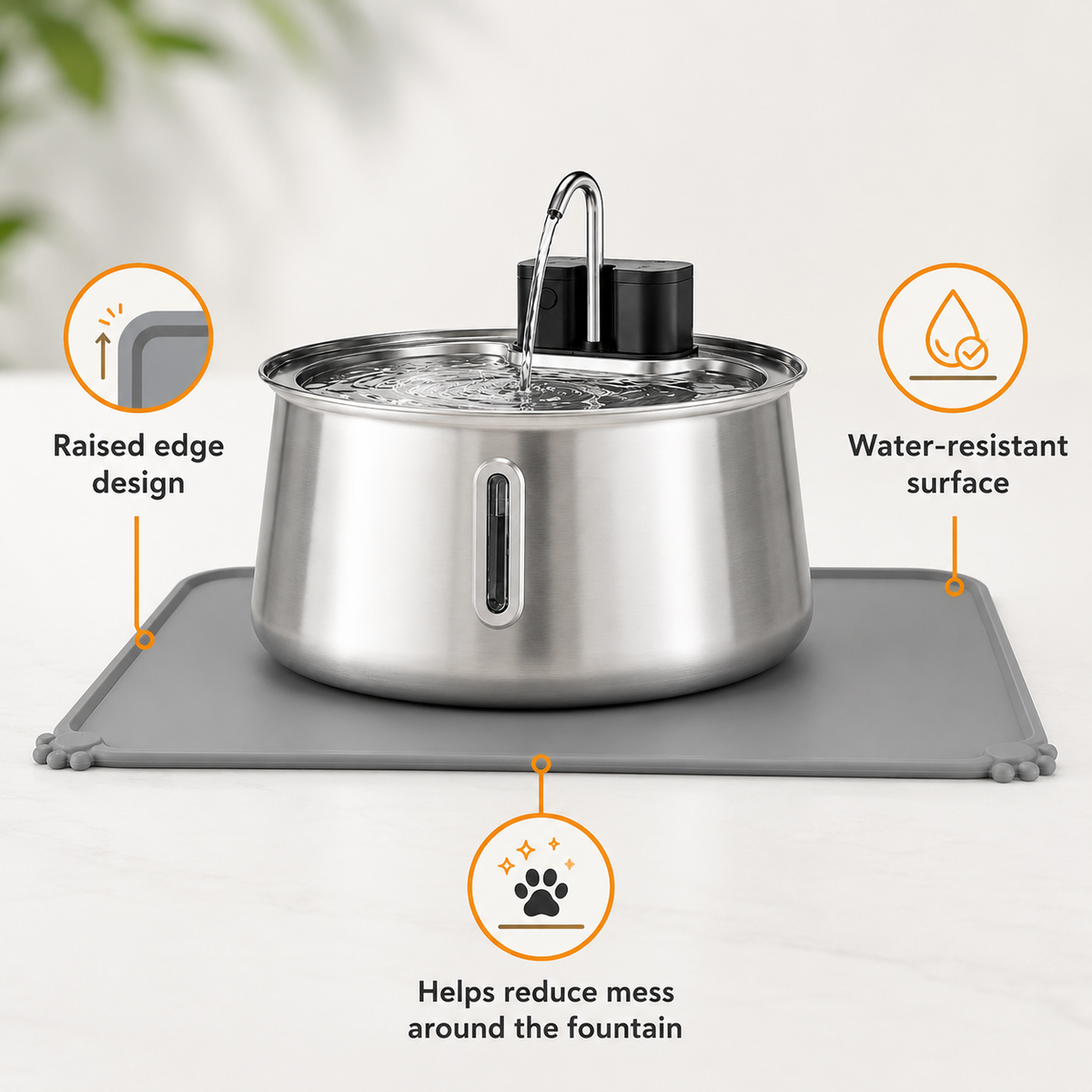 Anti-Splash Mat For The Fountivo